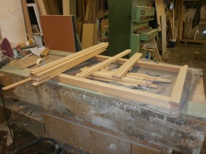 Stained sliding sash windows with solid frame process