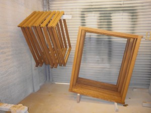 stained sash window frames