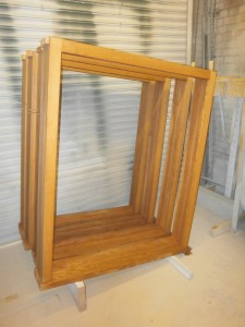 stained sash window frames